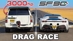 3000 hp SUV vs Ferrari SF90 Stradale!